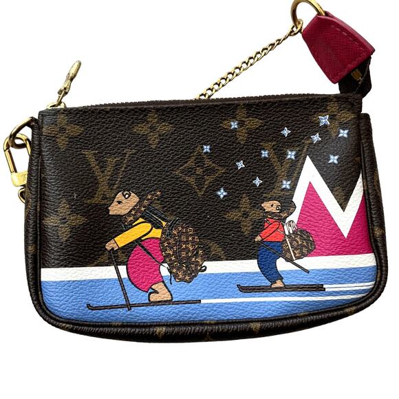 Louis Vuitton Monogram Christmas Bears Mini Accessories Pochette Bag - Picture 3 of 12
